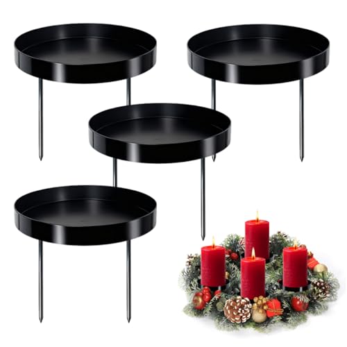 Kerzenhalter Adventskranz, 8 cm Schwarz Adventskerzenhalter, 4 Stück...