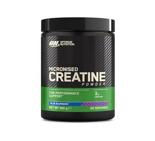 Optimum Nutrition Creatina Monohidratada en Polvo, Sabor Frambuesa, con Edulcorantes – 80 Porciones, 360 g