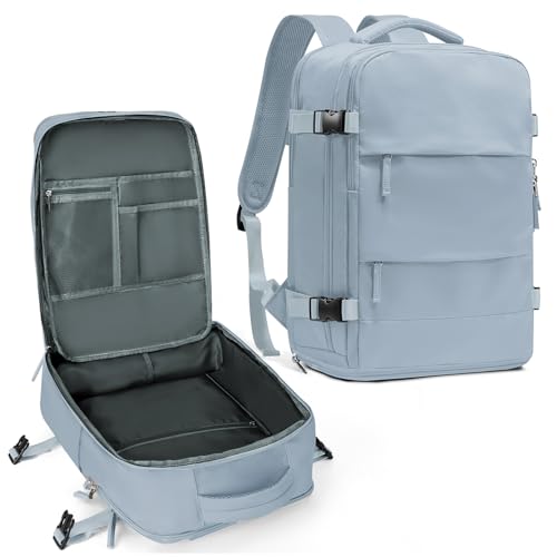 coowoz Travel Backpack For Women Men,Carry On Backpack,Hiking Backpack Waterproof Outdoor Sports Rucksack Casual Daypack travel essentials（Gray Blue） by coowoz - Used condition - US$25.56