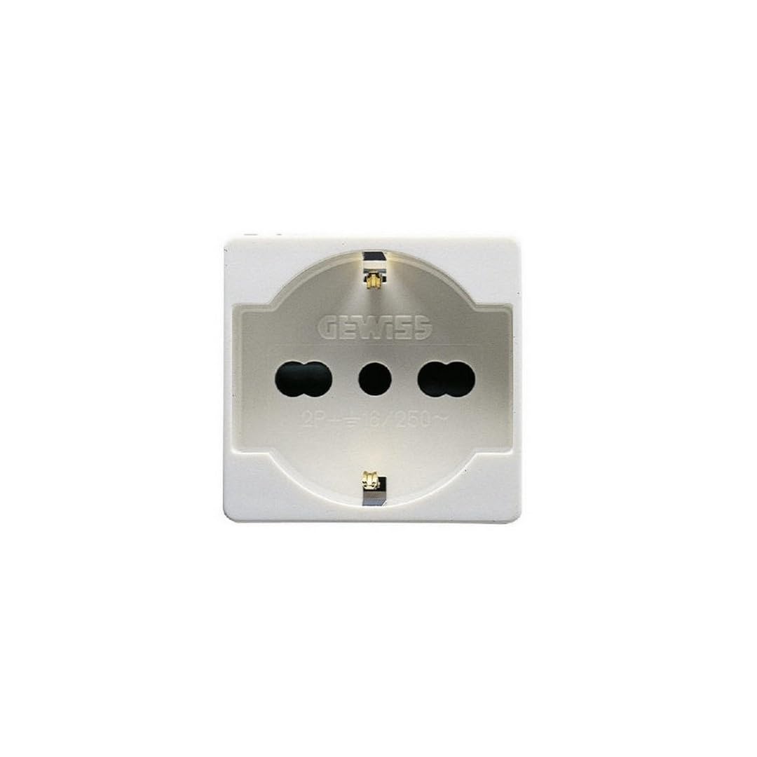 PRESA SCHUKO 2P+​T 16A UNEL/​BIV. BIANCA GEWISS