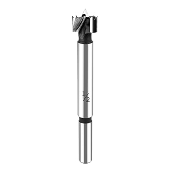 HPHOPE Forstner Drill Bit, 1/2-Inch Forstner Bit Set, Wood Drilling, Drill Bits with Round Shank