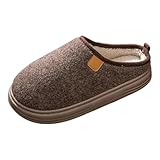 BIBOKAOKE Hausschuhe Herren Warm Pantoffeln Damen Winter Home Slippers Mit...