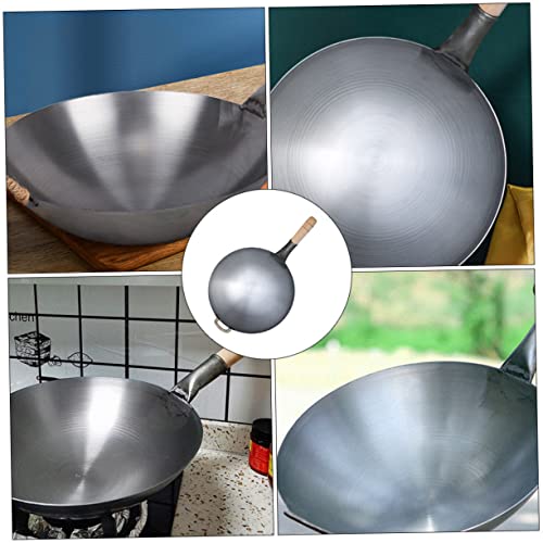 Olla multifuncional de hierro con mango de madera antiadherente miniatura 7