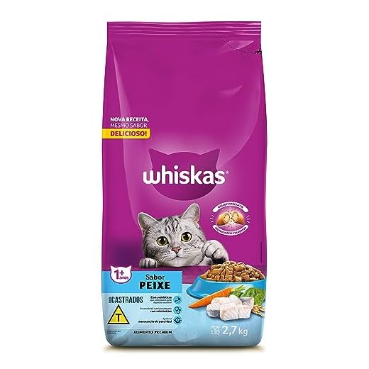 WHISKAS Ração Peixe Gatos Adultos Castrados 2,7 kg