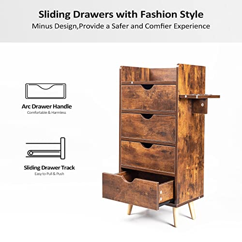 4-Layer-Salon-Storage-CabinetBeauty-Barber-Salon-Styling-Station-Organizer-EquipmentHair-Stylist-Station-Set-with-2-Hair-Dryer-Holders4-Drawers-and-Raised-Table-LegsRustic-Brown