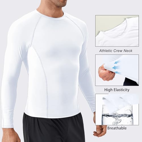 Men’s Compression Shirts Long Sleeve Athletic UPF 50+ Thermal Base Layer Workout Undershirt Running T-Shirt Gym Tops2