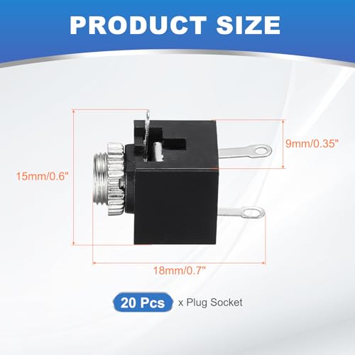 MECCANIXITY 20 Piezas Conector Jack Audio Hembra 3.5mm miniatura 2