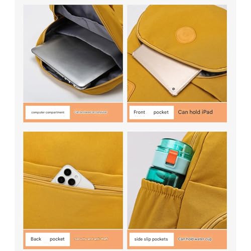 Multilayer high - quality waterproof fabric Pack for Everyday Round - shaped Backpack, Stylish & Practical (Yellow,One size)4