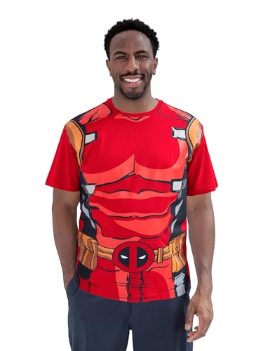 Marvel Deadpool & Wolverine Mens Cosplay T-Shirt Red X-Large