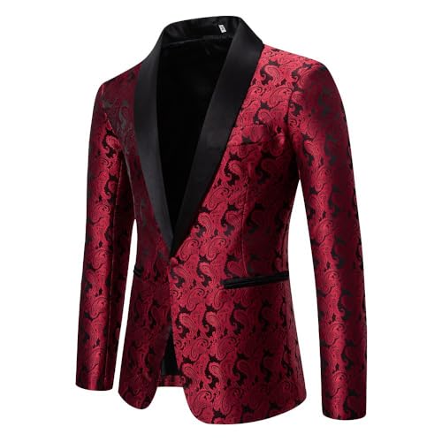 Men Tuxedo Suit Set 2 Piece Slim Fit Paisley Floral Prom Homecoming Wedding Dress Suits2