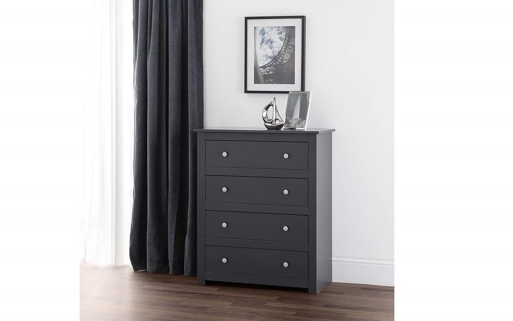 Julian Bowen Commode à 4 tiroirs Radley, anthracite