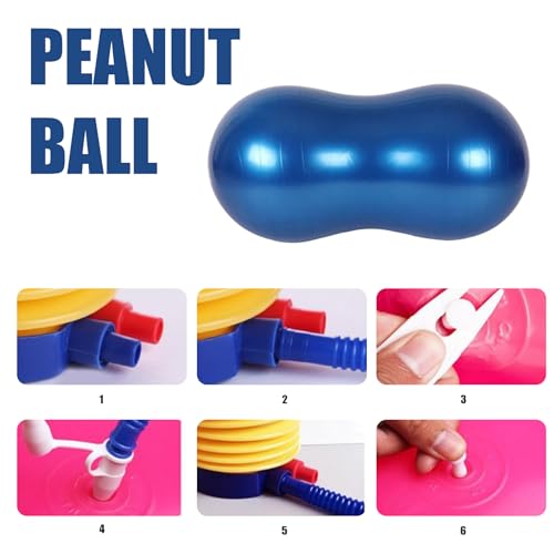 Peanut Ball, Anti Burst Thicken Pvc Peanut Exercise Ball, 35.4x17.7" Balance with a Air Pump, Portable for Kids Therapy Pregnancy Yoga, Home & Gym for Kids Therapy3