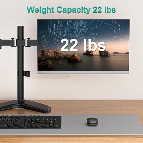 Image of WALI Dual Monitor Stand for Desk, Monitor Stands for 2 Monitors up to 27 inch, Mount Fits up to 22lbs, Free Standing Full Motion Arm for Desk (MF002), Black