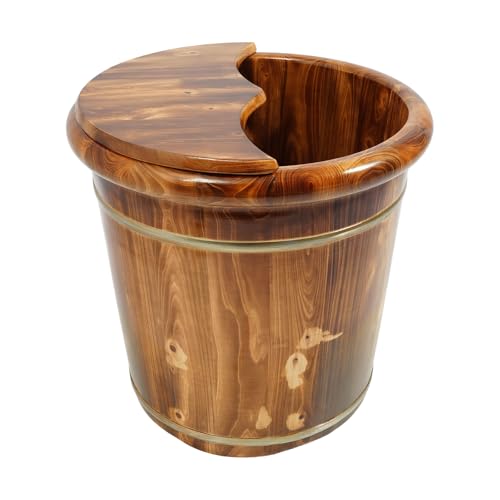 Bañera para pies de madera maciza grande con cubierta miniatura 1