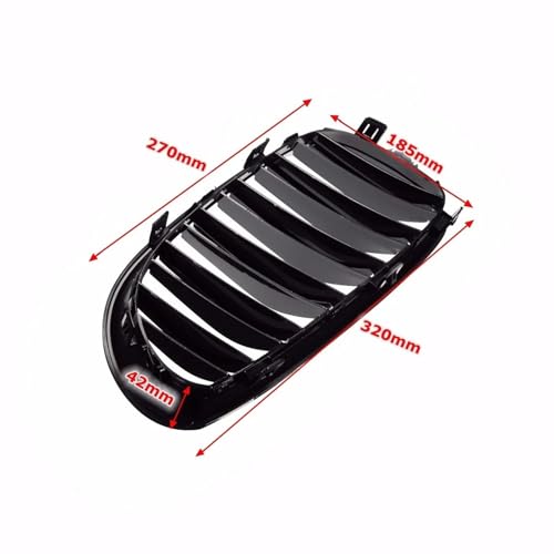 Parrilla delantera para Serie 5 E60 E61 520i 545i tipo riñón negro 4