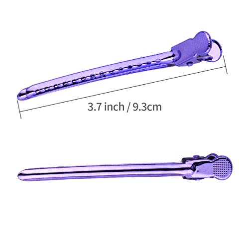 Alligator Hair Clips for Styling Sectioning - Metal Rustproof Duckbill Hair Clips with Holes, for Hair Styling, Coloring (12 Pieces)