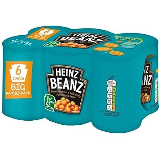 HEINZ Baked Beans, Pack of 6, 415 g