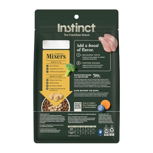 Instinct Raw Boost Mixers, Freeze Dried Dog Food Topper, Grain Free - Cage Free Chicken, 6 oz. Bag