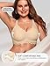 OEAK Women Jelly Bras No Underwire Scalloped Push Up Buttery Soft Tshirt Bra Seamless Full Coverage Convertible Everyday Bra Semolina,S