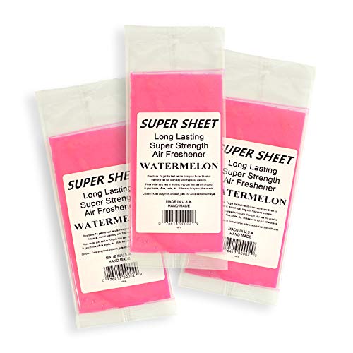 Image of Super Sheet Small (7.5 inchx3.75 inch) Under Seat Car Air Freshener, 3-PACK (Watermelon)