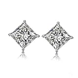 LLXYWJ Pendientes Aros Studs Pendientes de Flores de Plata de Ley 925 Pendientes de Poste Mujeres Pave Pendiente de circonio cúbico Perforación de Oreja Accesorios de