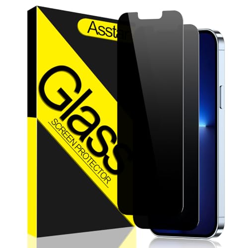 Asstar [2 Pack Privacy Screen Protector for iphone 13 Pro Max 6.7 9H Shatterproof Tempered Glass Screen Protector for iphone 13 Pro Max(Only) Case Friendly Accessories Military-Grade Protection