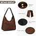 Imagen de GSenhui Hobo Bag Tote Bag Damen Uni Tasche Umhängetasche Gross Tragetasche Große Kapazität Damen Schultertaschen Handtasche Schule Vintage Beuteltasche Ledertasche Schwarz
