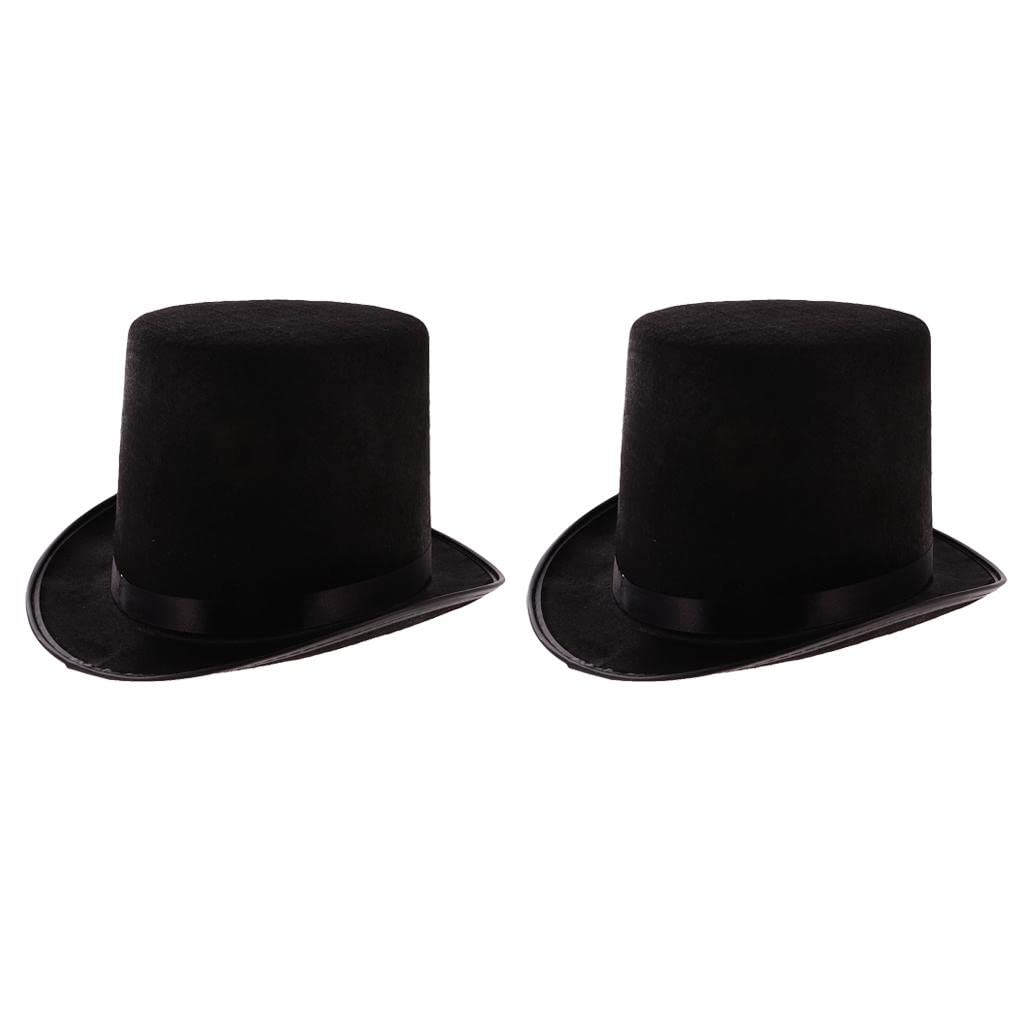 Deevoka 2x Adult Fedora Top Hat Steampunk Tuxedo Topper Master Cosplay Accessory