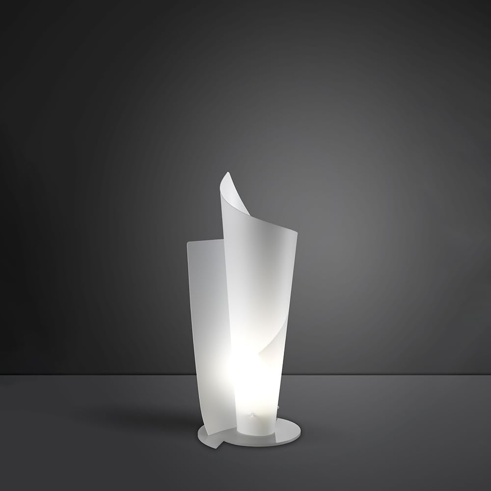 Lampada Da Tavolo Moderna A 1 Luce In Polilux Bianco H50 Made In Italy - 4