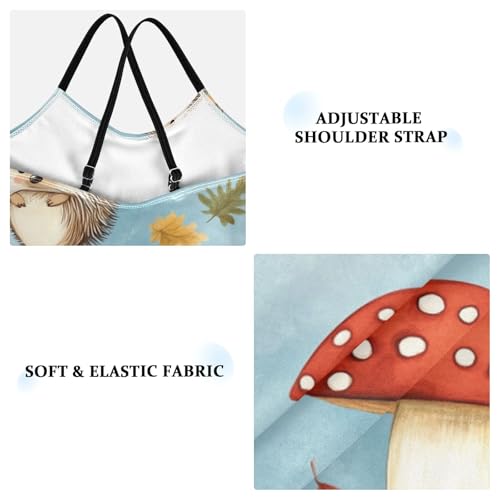 Cute Hedgehogs Girls One Piece Swimsuits Mushroom Sport Halter Swimwear Beach Bathing Suit 3T3