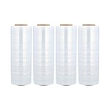 PSBM 4 Rolls 18 Inch x 1000 Feet 120 Gauge Blown Stretch Film/Wrap, Heavy Duty Industrial Strength Clear Shrink/Plastic Wrap for Moving, Packing, Shipping, Pallet Wrapping & Storage