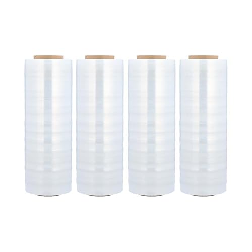 PSBM 4 Rolls 18 Inch x 1000 Feet 120 Gauge Blown Stretch Film/Wrap, Heavy Duty Industrial Strength Clear Shrink/Plastic Wrap for Moving, Packing, Shipping, Pallet Wrapping & Storage