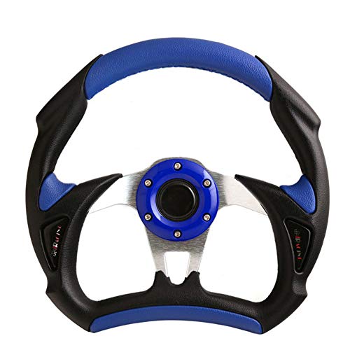 Universal PU Leather Type Auto Racing Car Steering Wheel Stitching Sport Blue For F1 JDM Great