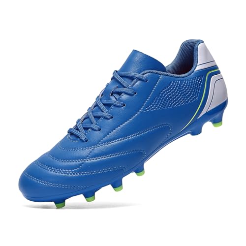 HaloTeam Scarpe da Calcio Uomo Spikes Tacchetti Professionale Scarpe da Allenamento Leggero Antiscivolo Scarpe da Calcetto,Blue,EU 40