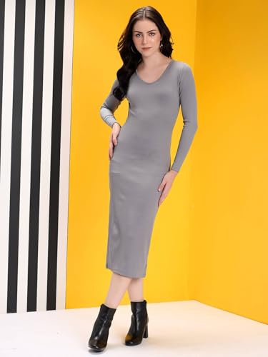 Image of KOTTY Women's Flowy Midi Round Neck Plus Size Dress