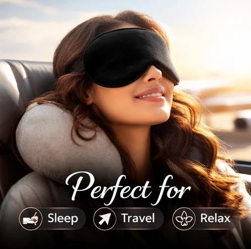 Image of Ultra Soft Sleep Eye Mask for Men & Women | 100% Light Blocking | Comfortable Travel & Night Sleeping Eye Cover
