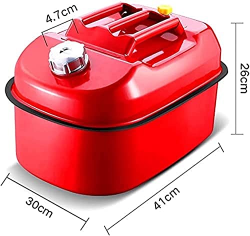 Bidon d'essence en métal rouge 10L en tôle d'acier - 2