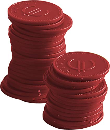 HENDI Jetons, 100 pièces, impression des symboles de l'euro, réutilisables, ø25mm, plastique...