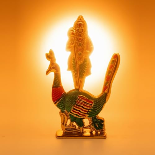 Image of Steel Murugan Vel Statue (8 cm) | Divine Lord Karthikeya Spear for Car Dashboard & Pooja Room Decor | Durable Red Vel Idol for Altar & Spiritual Gifting (Multi)