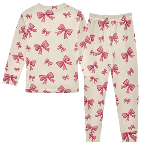 ODAWA Bows Beige Tee and Pant 2-piece Pj Set Footless 18M Fall Pajamas2