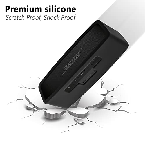 Image of Geiomoo Compatible with Bose SoundLink Mini /Mini II Silicone Carrying Case, Portable Scratch Shock Resistant Cover (Black)
