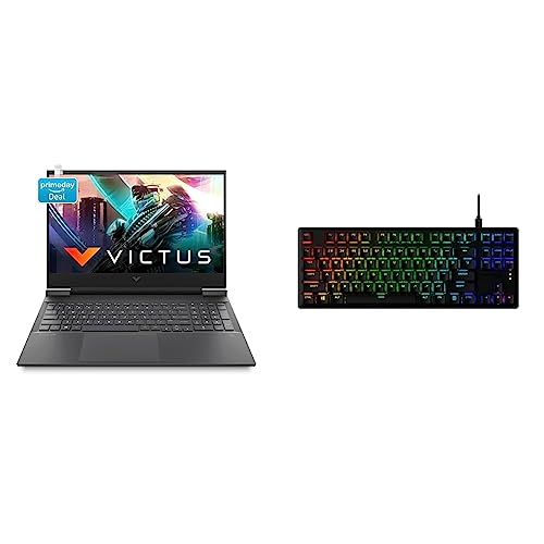 Image of HP Victus Gaming AMD Ryzen 5 5600H Processor 16.1 inch(40.9 cm) FHD Gaming Laptop & HyperX Alloy Origins Core PBT- Red Mechanical Switch RGB Gaming Keyboard