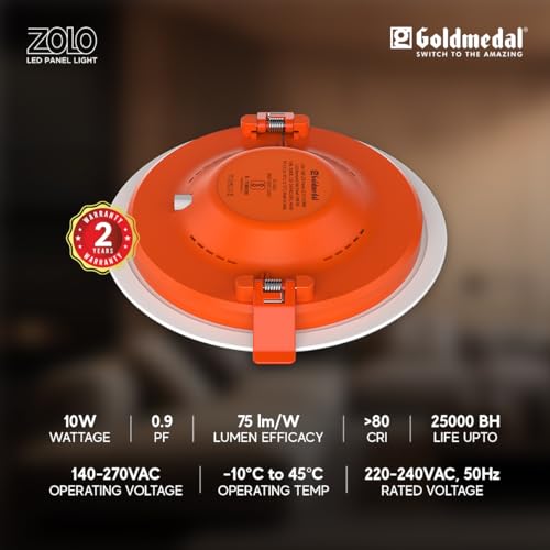 Image of Goldmedal Zolo 15W Round LED Surface Panel Light | Slim & Energy Efficient | Suitable for Bedroom, Living Room, Dining Room & Kitchen | Cool Daylight (6500K)