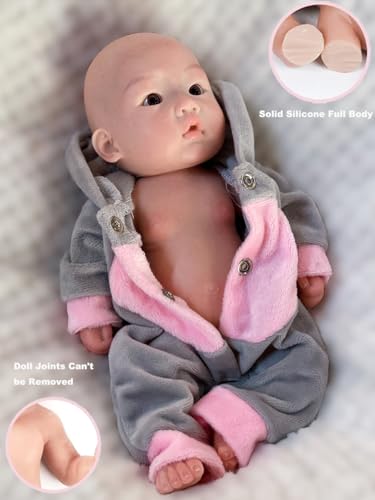 Muñeco bebé realista de silicona 10 pulgadas miniatura 4
