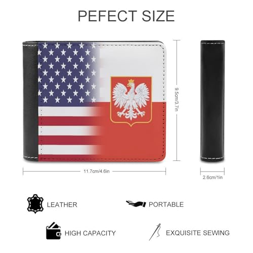 U.S.A. Poland Eagle Flag Fashion Bifold Wallets for Men Women Slim & Thin Credit Card Holder Wallet Purse2