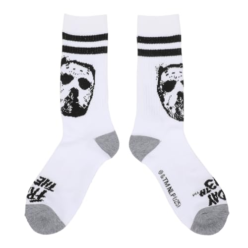 Bioworld Friday The 13th Jason Mask Men's 3-Pair Pack Glow-In-The-Dark Athletic Crew Socks3