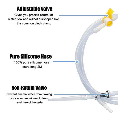 Enema Tool Kit, Andoer Enema reutilizável de gel de sílica, café, água, limpeza de cólon, enteroclis