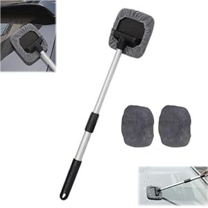 HIDRUO Windshield Window Cleaner Tool, Expandable Car Window Cleaner with Reusable Microfiber Pads, Cleaning Supplies for Car & Home, Car Windshield Cleaner (1PCS)