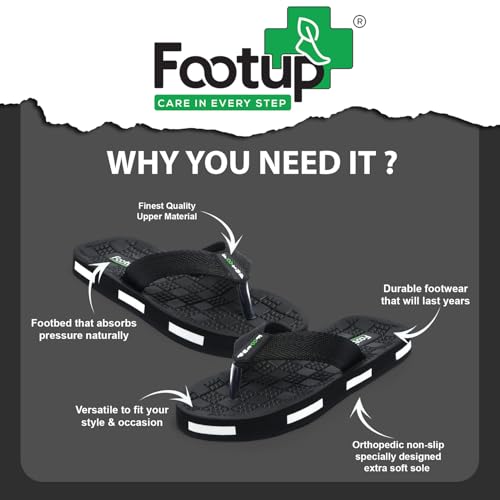 Image of Men's Orthopedic Comfort Flip Flops with Soft Fabric Straps | Cushioned Anti-Skid Footbed Slippers for Men | Lightweight Walking Flip Flops for Home, Outdoor, Indoor Use
