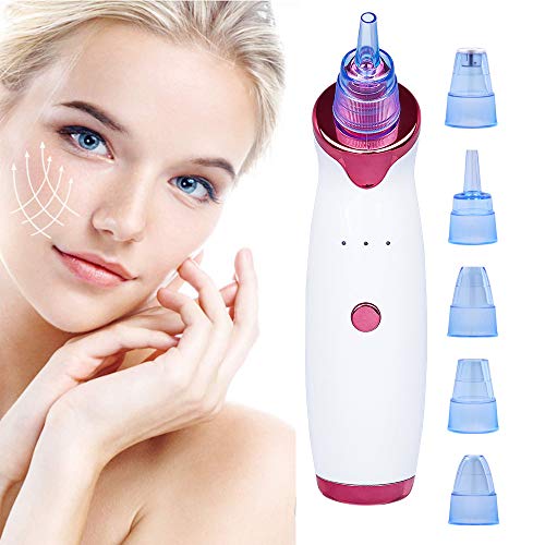 Preisvergleich Produktbild Mitesserentferner Vakuum, Mitesser Extraktor Saugwerkzeug Gesichtsporenreiniger mit 5 Sonden, Elektro Akne Comedone Extraktionsgerät LED USB Wiederaufladbare Frauen Beauty Gerät für alle Haut
